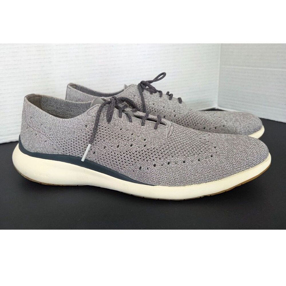 Cole Haan Grand Troy Knit Grey Wingtip Oxford Shoe Sneakers Men's Sz 11.5